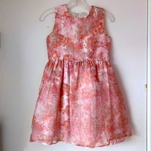 Girls Floral Taffeta Dress